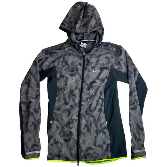 Nike Jackets & Blazers - Nike Womens Feather Print Zip Up Lightweight Windbreaker Jacket Size Small Gray‎